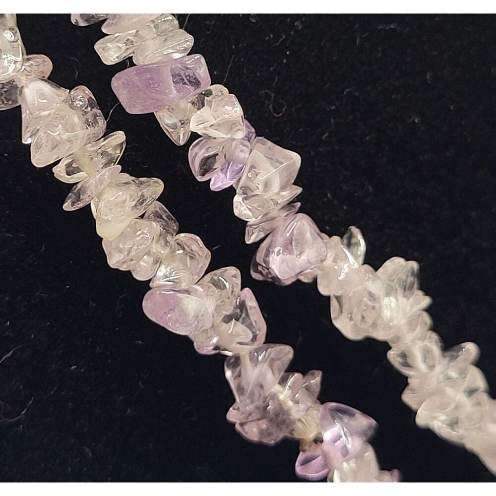 Gorgeous Fairycore Raw Amethyst Crystal Necklace Strand 34in